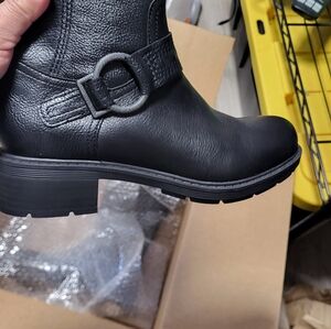 Clarks‎ Hearth Rae Riding Boots Womens 5.5 Black Leather Tall